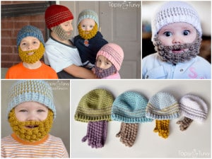 Bobble-Crochet-Beard-Beanies